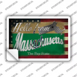 Hello From Massachusetts Novelty Postcard Sticker Decals Small