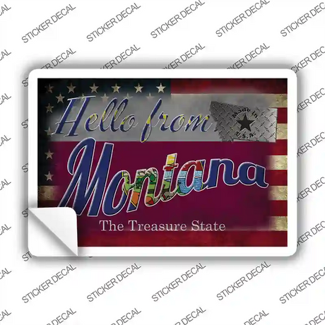 Hello From Montana Novelty Postcard Sticker Decals Small