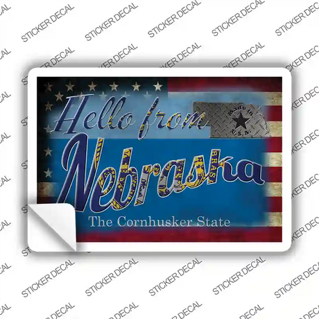 Hello From Nebraska Novelty Postcard Sticker Decals Small