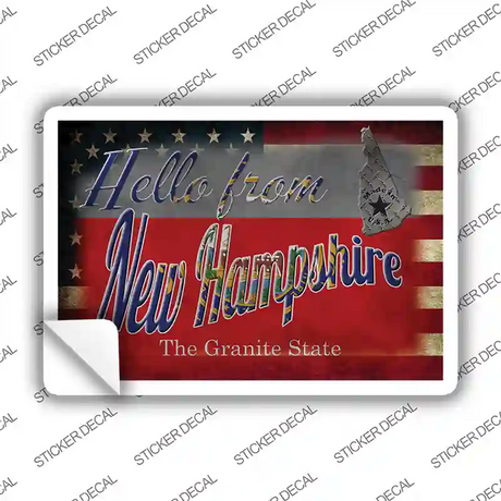 Hello From New Hampshire Novelty Postcard Sticker Decals Small