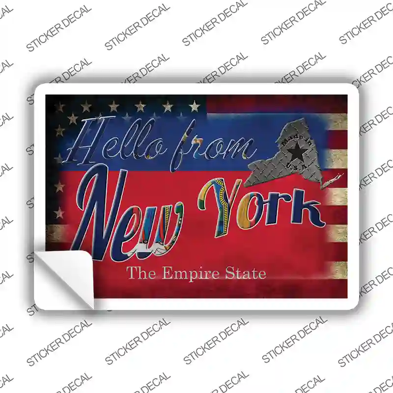 Hello From New York Novelty Postcard Sticker Decals Small