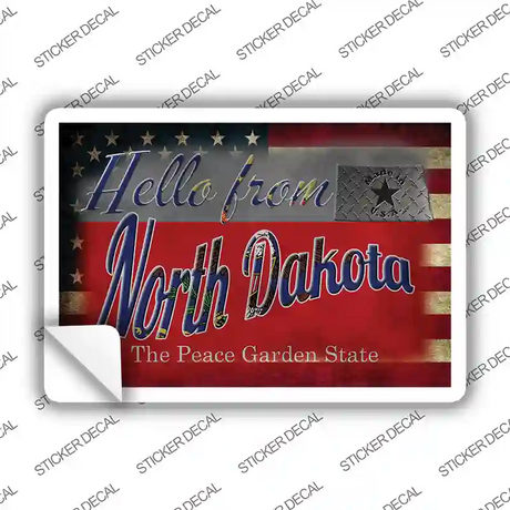 Hello From North Dakota Novelty Postcard Sticker Decals Small