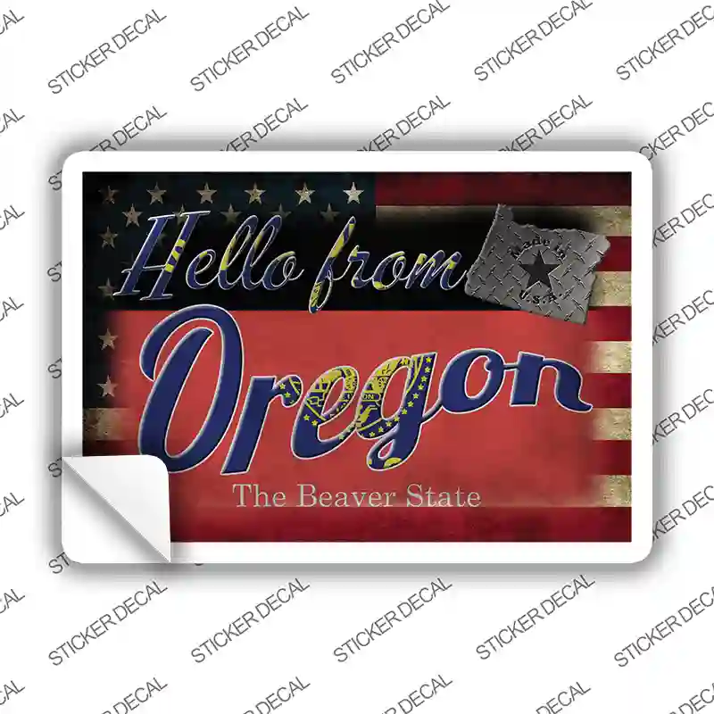 Hello From Oregon Novelty Postcard Sticker Decals Small