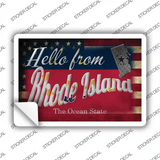 Hello From Rhode Island Novelty Postcard Sticker Decals Small