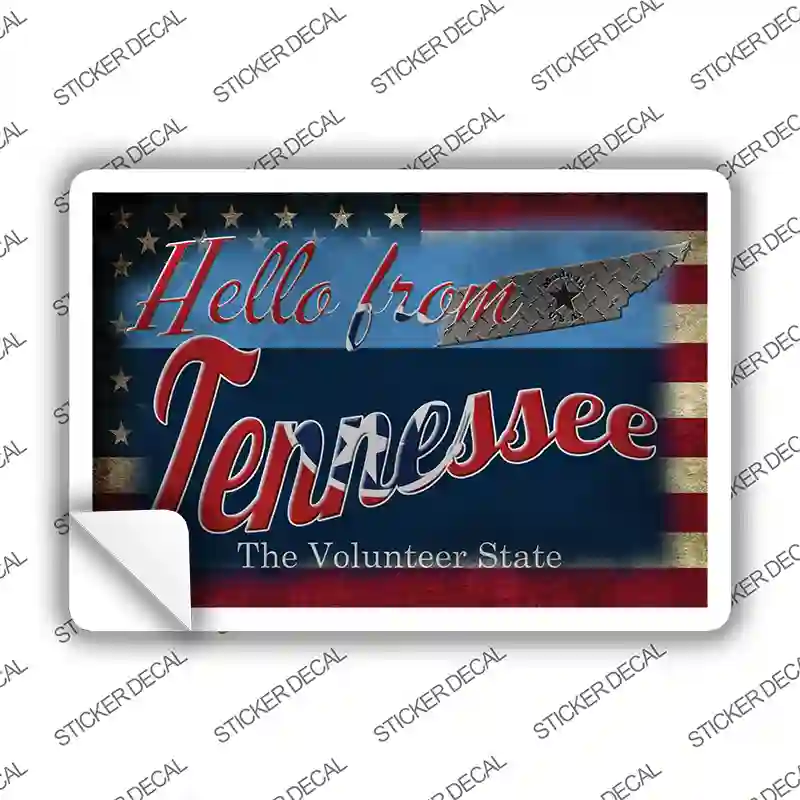 Hello From Tennessee Novelty Postcard Sticker Decals Small