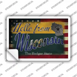 Hello From Wisconsin Novelty Postcard Sticker Decals Small