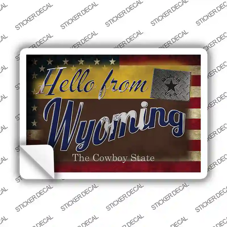 Hello From Wyoming Novelty Postcard Sticker Decals Small