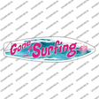 Gone Surfing Pink Novelty Surfboard Sticker Decal Small