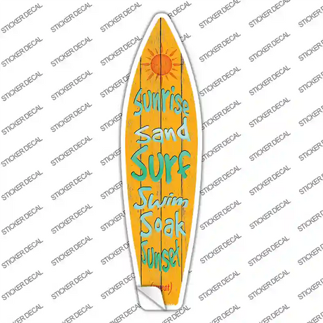 Sunrise Novelty Surfboard Sticker Decal Small