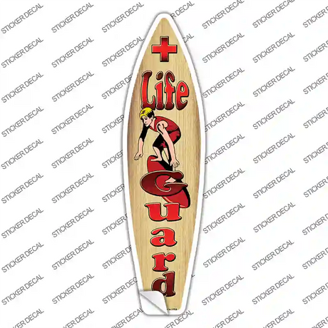 Life Guard On Surfboard Novelty Surfboard Sticker Decal Small