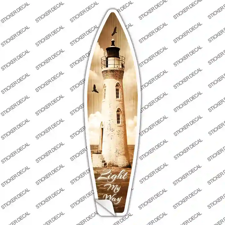 Light My Way Novelty Surfboard Sticker Decal Small