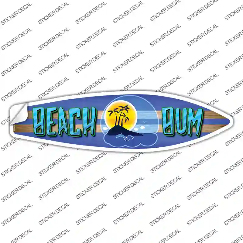 Beach Bum Novelty Novelty Surfboard Sticker Decal Small