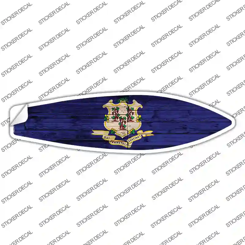 Connecticut State Flag Novelty Surfboard Sticker Decal Small