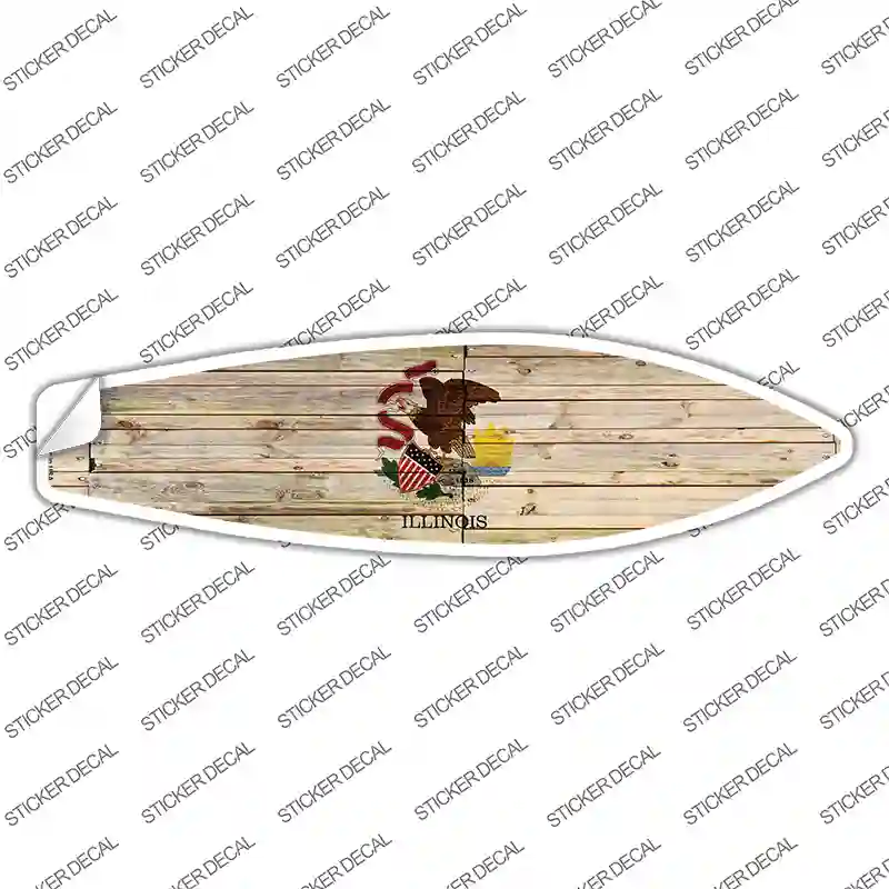 Illinois State Flag Novelty Surfboard Sticker Decal