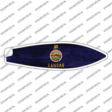 Kansas State Flag Novelty Surfboard Sticker Decal Small