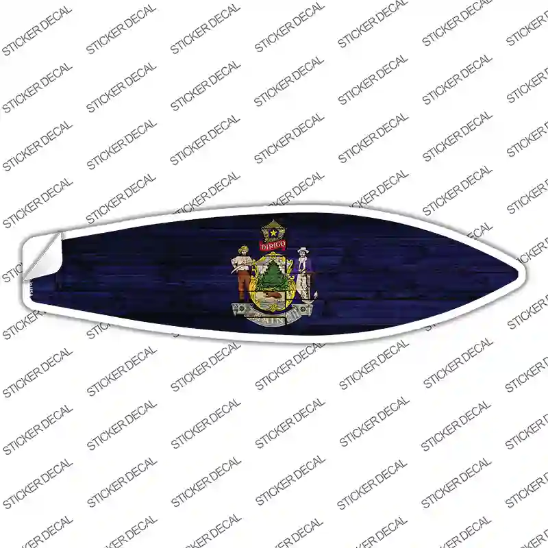 Maine State Flag Novelty Surfboard Sticker Decal Small