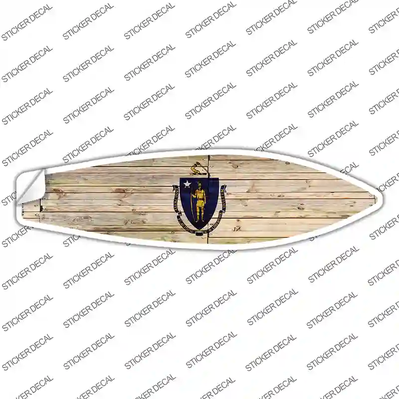 Massachusetts State Flag Novelty Surfboard Sticker Decal Small