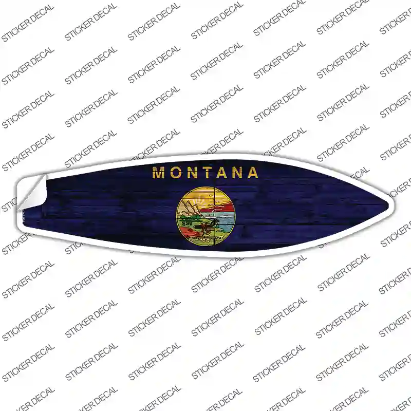 Montana State Flag Novelty Surfboard Sticker Decal Small