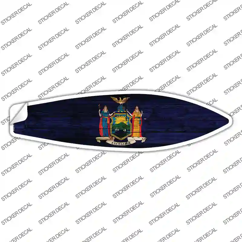 New York State Flag Novelty Surfboard Sticker Decal Small