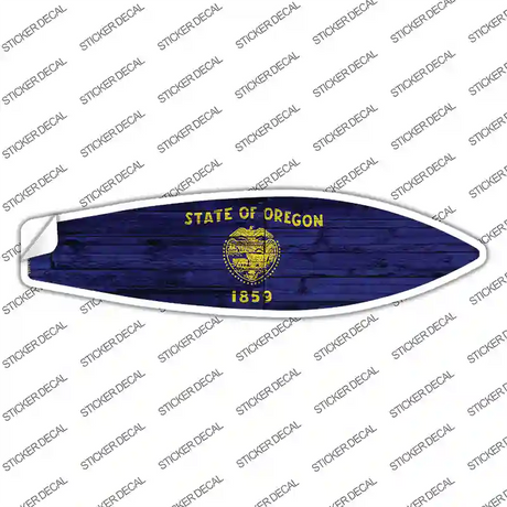 Oregon State Flag Novelty Surfboard Sticker Decal Small