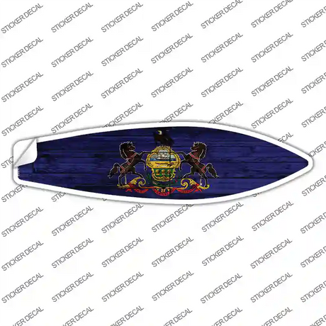 Pennsylvania State Flag Novelty Surfboard Sticker Decal Small