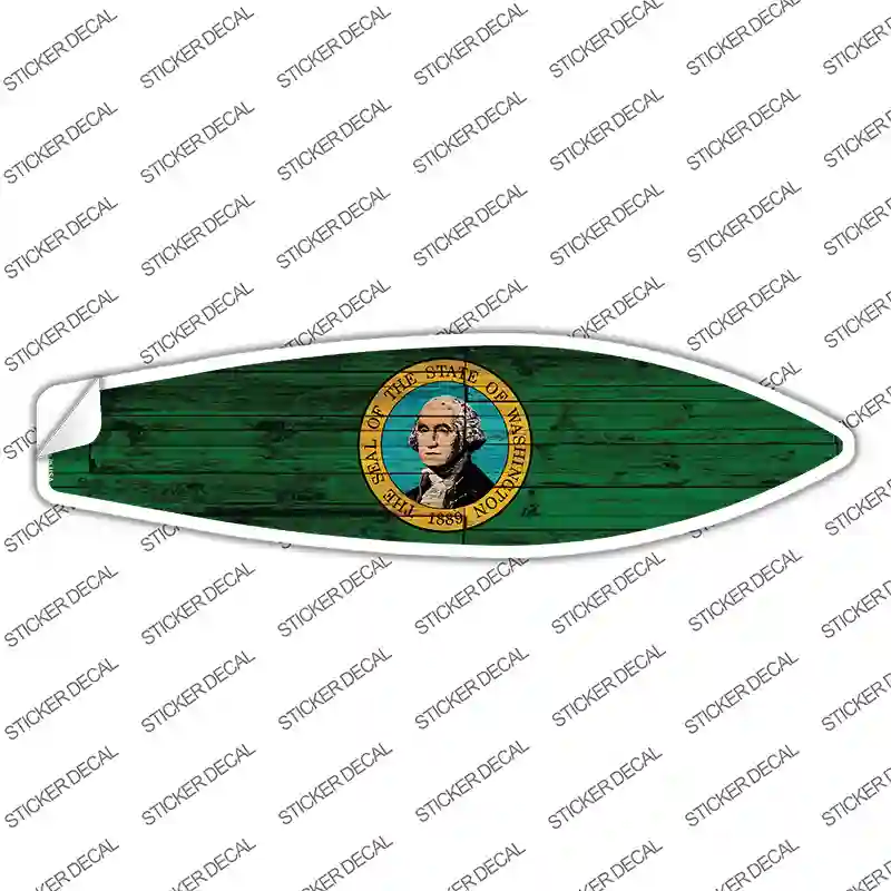 Washington State Flag Novelty Surfboard Sticker Decal Small