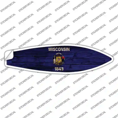 Wisconsin State Flag Novelty Surfboard Sticker Decal Small