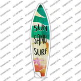 Sun Sand and Surf Novelty Surfboard Sticker Decal Small