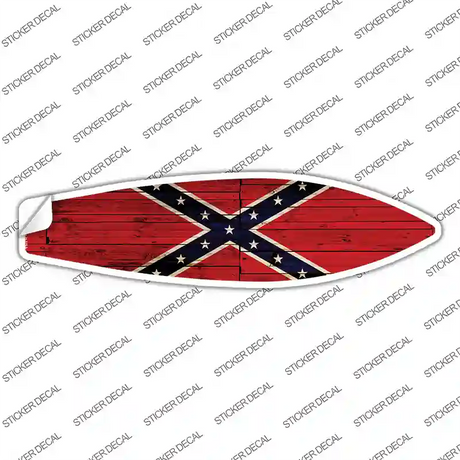 Confederate Flag Novelty Surfboard Sticker Decal Small