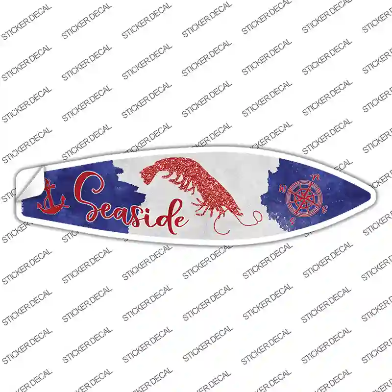 Shrimp Seaside Novelty Surfboard Sticker Decal