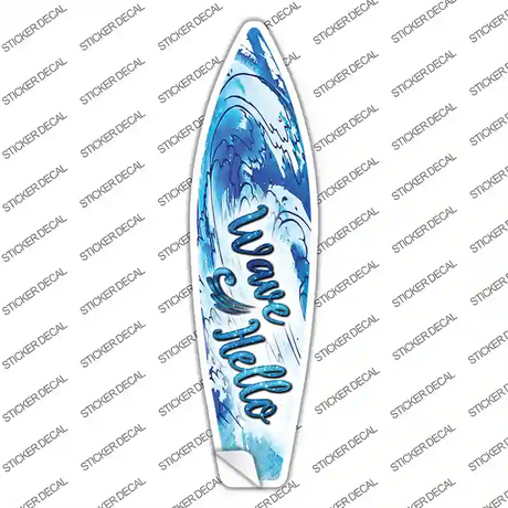 Wave Hello Novelty Surfboard Sticker Decal Small