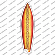 Red and Orange Tribal Novelty Surfboard Sticker Decal Small