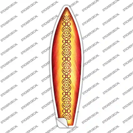 Red and Orange Tribal Novelty Surfboard Sticker Decal Small