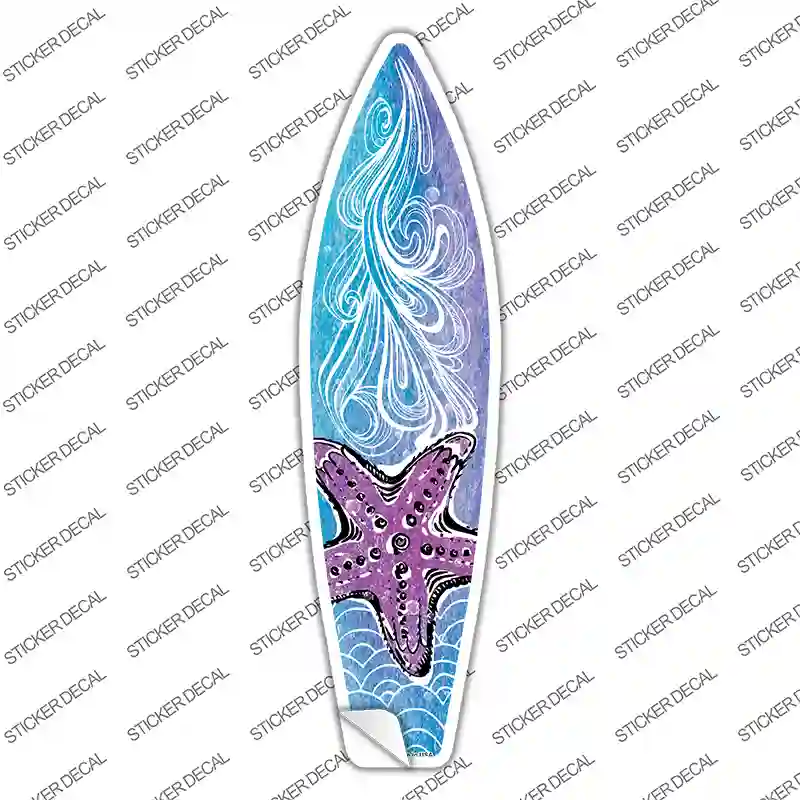 Starfish on Water Novelty Surfboard Sticker Decal Small