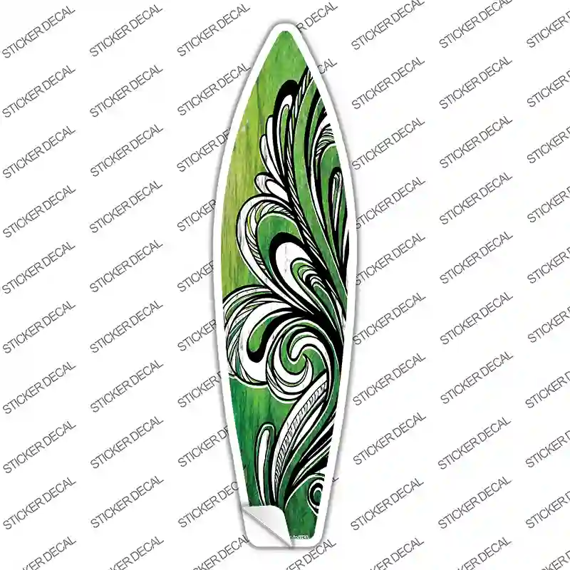 Green Tribal Novelty Surfboard Sticker Decal
