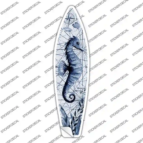 Black and White Seahorse Novelty Surfboard Sticker Decal