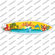 Aloha With Dolphins Novelty Surfboard Sticker Decal Small