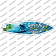 Surfing Paradise Hawaii Novelty Surfboard Sticker Decal Small