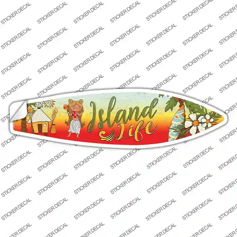 Island Life Novelty Surfboard Sticker Decal