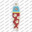 Sea Turtle With Hibiscus Flower Novelty Surfboard Sticker Decal Small