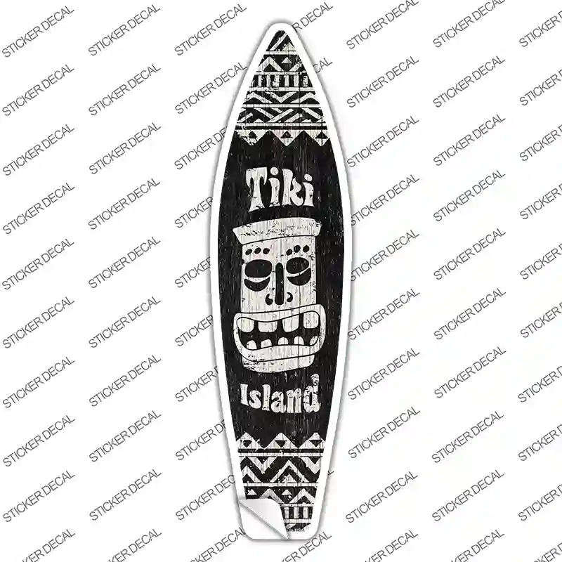 Tiki Island Novelty Surfboard Sticker Decal Small