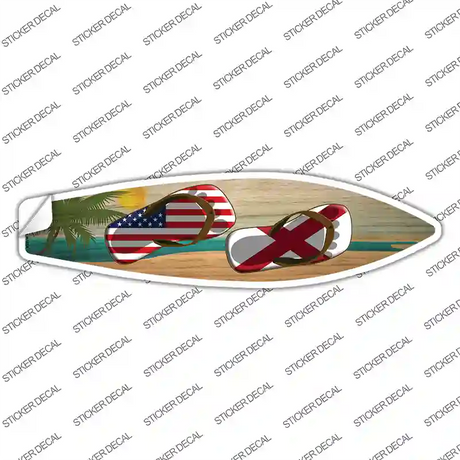 Alabama Flag Flip Flop Novelty Surfboard Sticker Decal Small