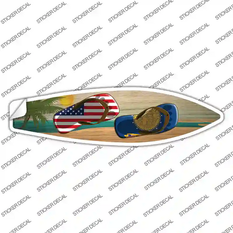 Georgia Flag Flip Flop Novelty Surfboard Sticker Decal Small