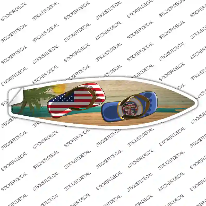Minnesota Flag Flip Flop Novelty Surfboard Sticker Decal