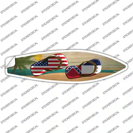 Mississippi Flag Flip Flop Novelty Surfboard Sticker Decal Small