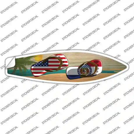 Missouri Flag Flip Flop Novelty Surfboard Sticker Decal Small