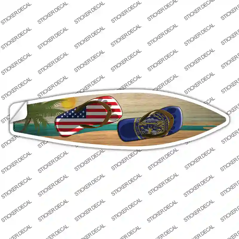 Nebraska Flag Flip Flop Novelty Surfboard Sticker Decal