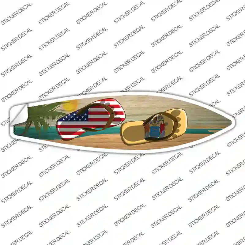 New Jersey Flag Flip Flop Novelty Surfboard Sticker Decal