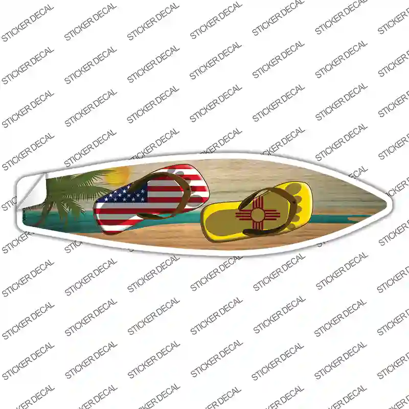 New Mexico Flag Flip Flop Novelty Surfboard Sticker Decal Small