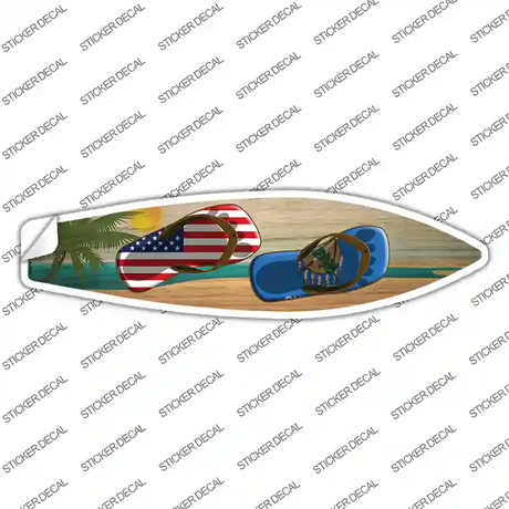 Oklahoma Flag Flip Flop Novelty Surfboard Sticker Decal Small